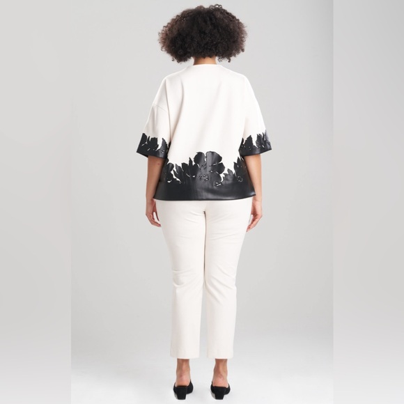 NATORI DOUBLE KNIT SHORT SLEEVE APPLIQUE SWEATSHIRT S - Picture 8 of 8